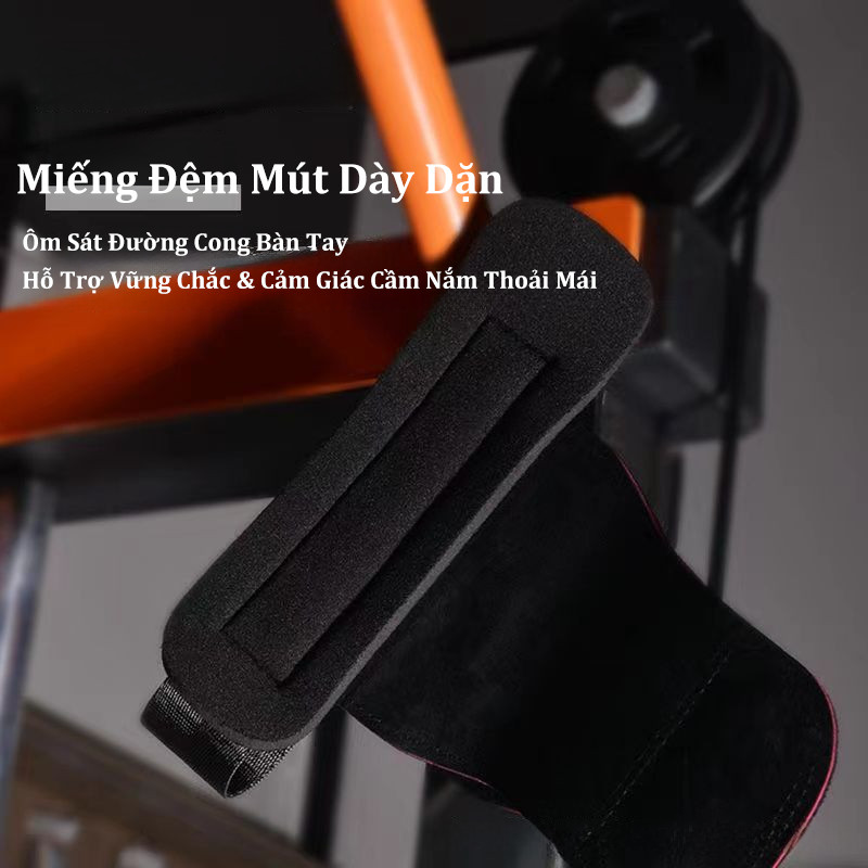 Găng Tay Tập Gym,Lifting Strap, Hỗ Trợ Các Bài Kéo, Deadlift, Lên Xà,Chất liệu da bò chuyên nghiệp