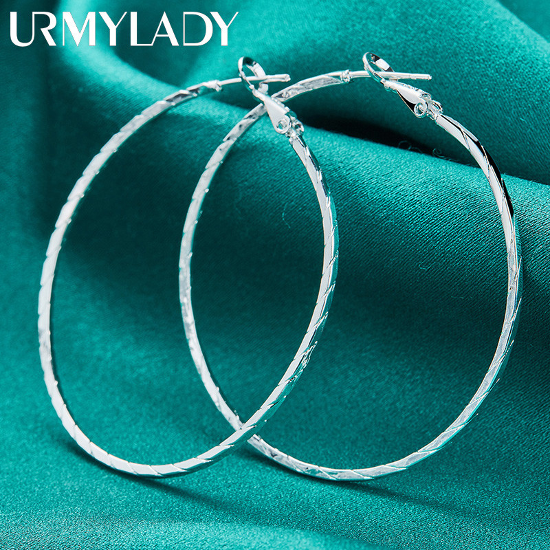 URMYLADY Bạc 925 Bông Tai Họa Tiết Da Rắn Cho Nữ Tiệc Cưới Thời Trang Trang Trang Sức Mỹ