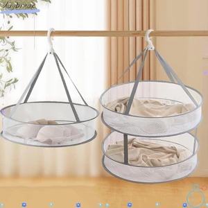 Giá phơi áo len trẻ em DAYBREAK, Giỏ máy sấy quần áo lưới 1 / 2 lớp, di động có thể gập lại mềm mại có móc treo tất sấy khô cho gia đình