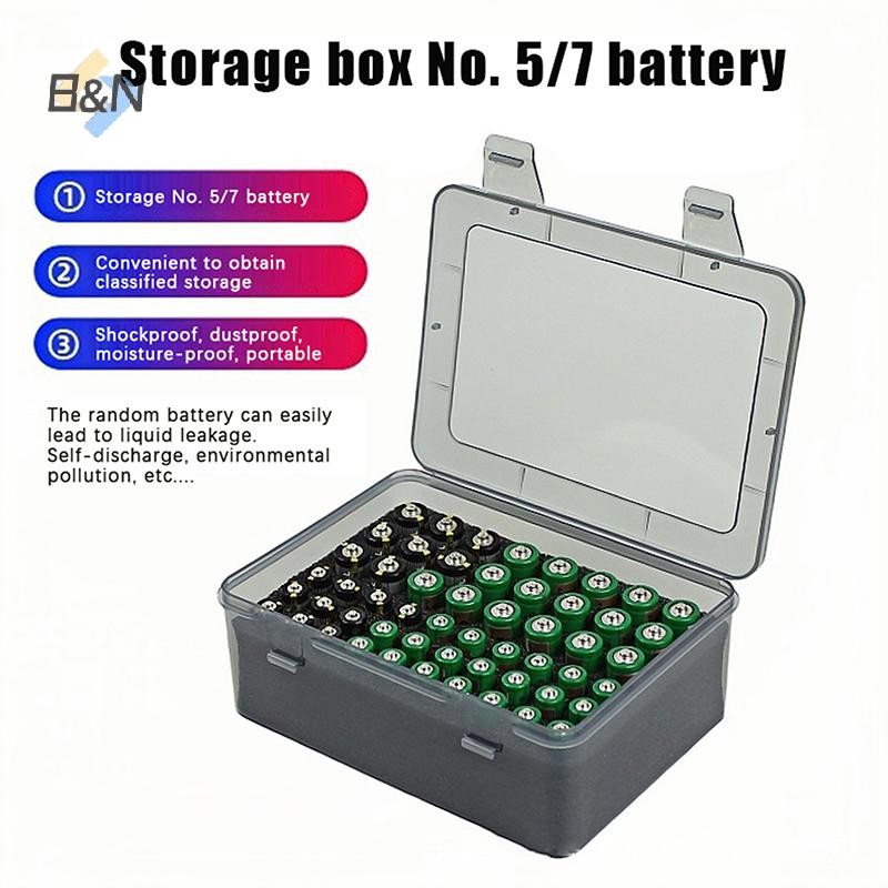 Giá đỡ sắp xếp lưu trữ pin B & N Giữ 54 pin AA AAA, Hộp đựng pin Hộp đựng nhà để xe, Hộp đựng tổ chức ngăn kéo gia đình.