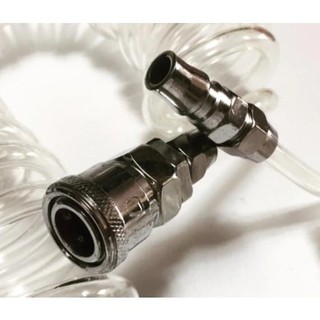 Dây xoắn hơi PU khí nén trong suốt 8x5mm dài 6 mét , 9mét 12m có sẵn 2 đầu nối