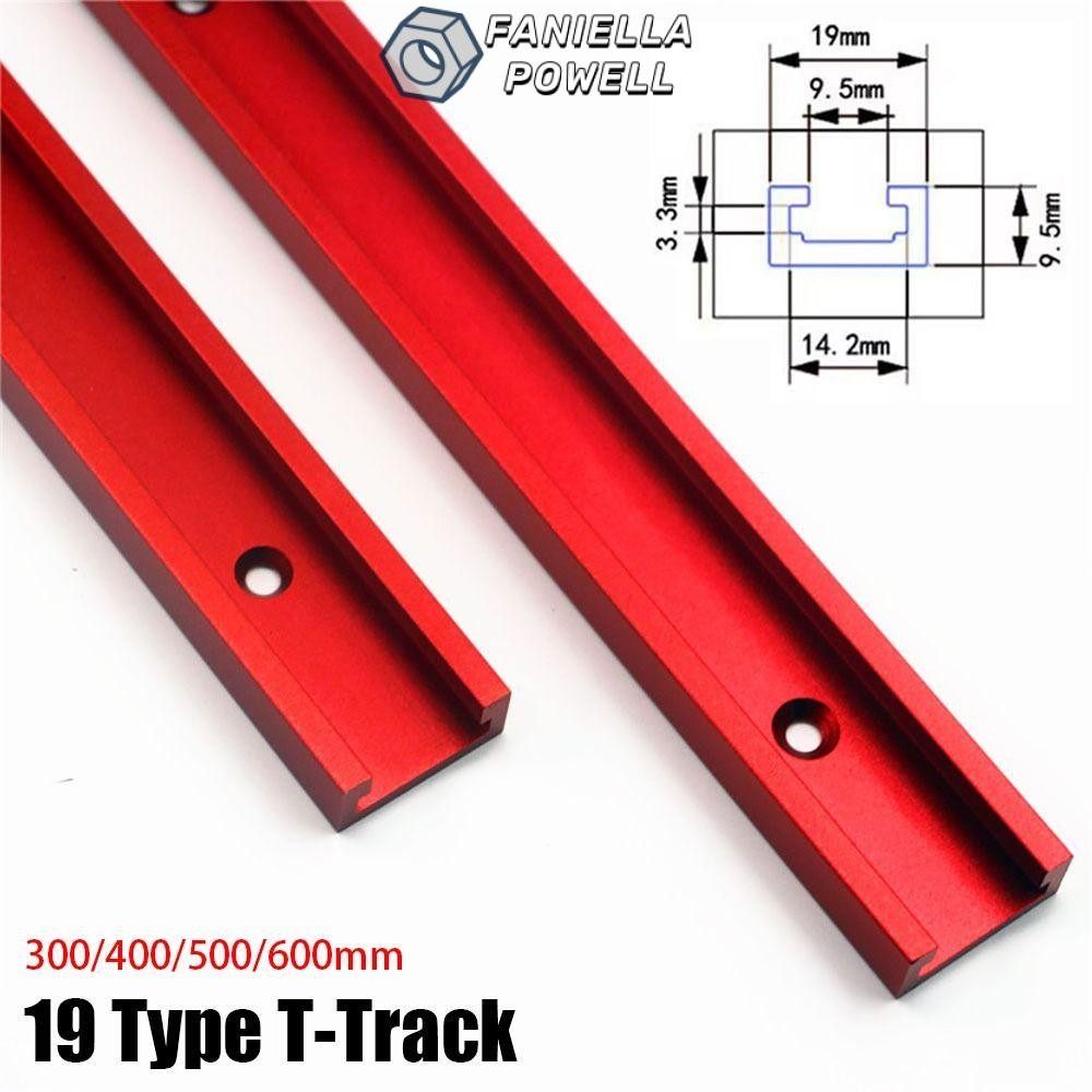FANIELLAPOWELL 1 Cái Đường ray khe chữ T, Hợp kim nhôm 300-600mm T-Track, Đường ray dẫn hướng trượt bền T Thanh trượt Khe cắm cố định Trượt 19 Loại 19x9.5mm Ghế băng chế biến gỗ T Khe cắm