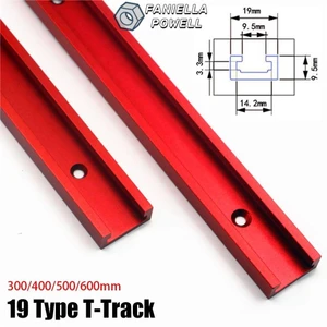 FANIELLAPOWELL 1 Cái Đường ray khe chữ T, Hợp kim nhôm 300-600mm T-Track, Đường ray dẫn hướng trượt bền T Thanh trượt Khe cắm cố định Trượt 19 Loại 19x9.5mm Ghế băng chế biến gỗ T Khe cắm
