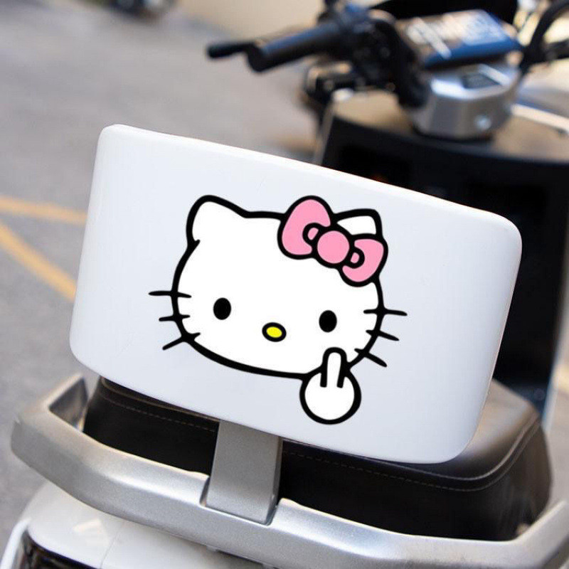 HelloKitty Hoạt Hình Dễ Thương Dán Xe Ô Tô Độc Đáo Khối Cơ Thể Trầy Xước Xe Điện Xe Máy