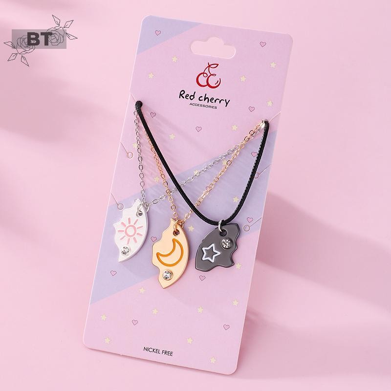 BT 3 Miếng Mới Mặt Trời Ngôi Sao Mặt Trăng Mặt Dây Chuyền Vòng Cổ Thời Trang Người Bạn Thân Nhất Mãi Tình Bạn BFF Nam Nữ Quyến Rũ Chokers VM