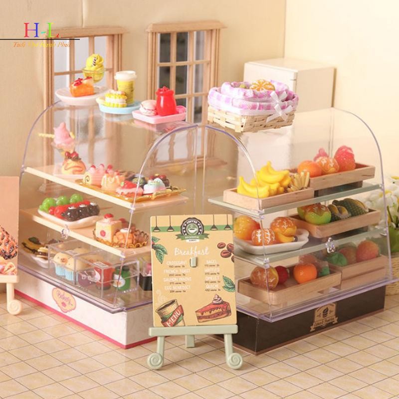 HL 1: 12 Nhà Búp Bê Miniture Mô Phỏng Tủ Bánh Mô Hình Phụ Kiện Trang Trí LMWU