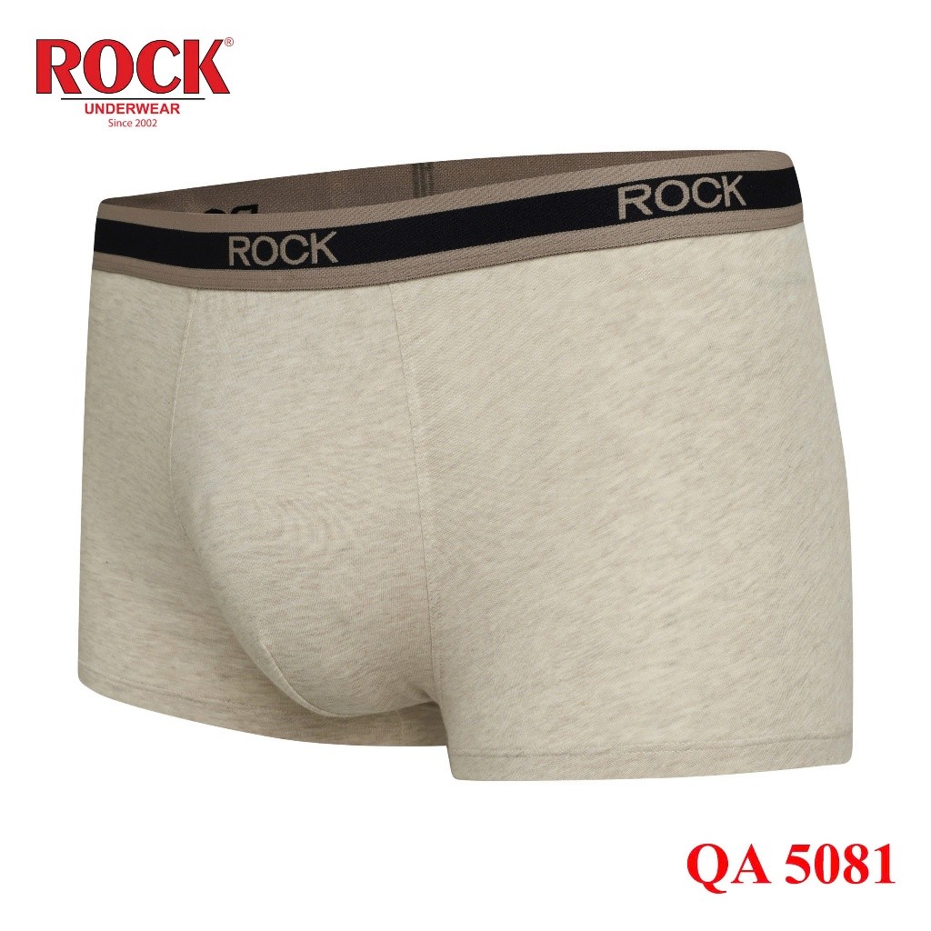 Quần lót nam boxer trơn ROCK QA 5081 vải cotton mềm bảng lưng to