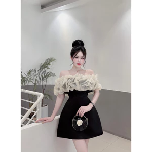 VÁY TRỄ VAI BÈO BỒNG BỀNH KÈM TAG ĐÁ E401 BYJOLIE