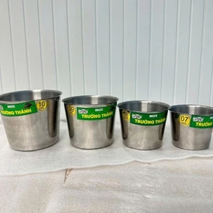 Bộ 5 ly Inox TRƠN cao cấp làm đá, bánh flan, bánh nướng