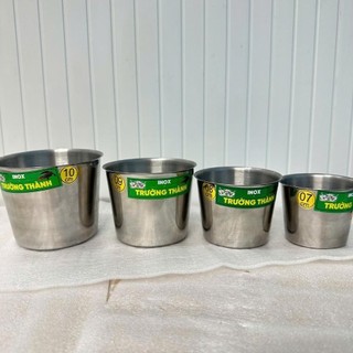 Bộ 5 ly Inox TRƠN cao cấp làm đá, bánh flan, bánh nướng