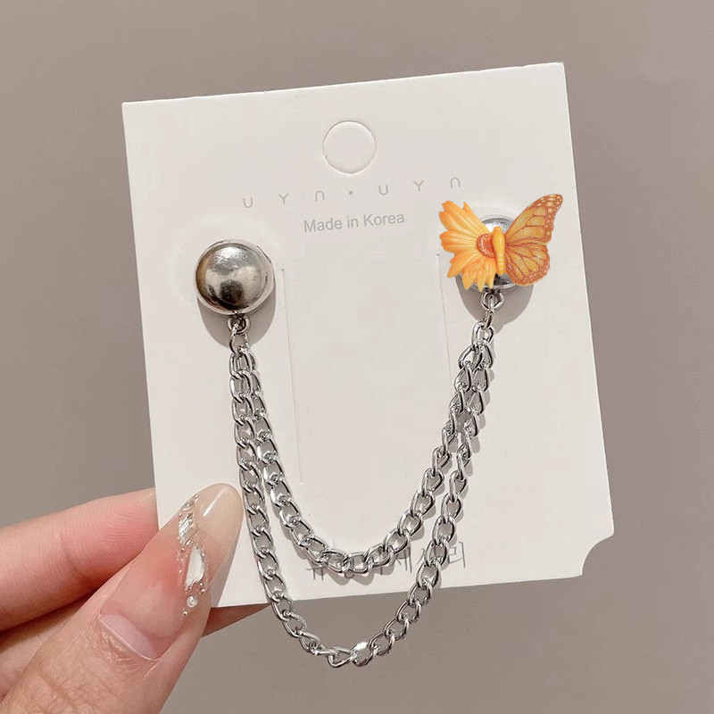 [YUNYUAN] Chân quần hút từ tính hình bướm có thể tháo rời Quần thay đổi nút không cần đinh Vòng bít chân dài và khóa chân kim loại cắt ngắn