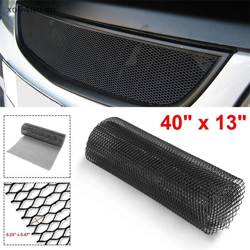 XOITU 100cmx33cm Lưới tản nhiệt hợp kim nhôm Lưới tản nhiệt ô tô Lắp cản trước Lỗ hình thoi Màu đen Lưới tản nhiệt ô tô VN