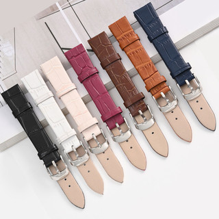 Dây đeo đồng hồ bằng da mềm siêu mỏng 18mm 20mm 22mm Dây đeo đồng hồ bằng da bò cho đồng hồ cơ thạch anh Nam Nữ Vòng tay chống nước Đen Nâu Trắng 12mm 14mm 16mm