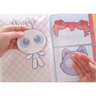 Búp bê giấy đồ chơi bóc dán thủ công Poppy play time dễ thương