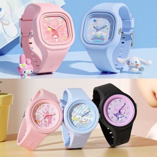 Đồng hồ đeo tay Sanrio Hello Kitty Anime My Melody Cinnamoroll Đồng hồ trẻ em 3D Sinh viên Dây đeo silicon Đồng hồ thạch anh