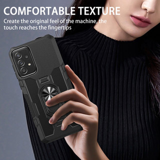 Dành Cho Samsung A52 (4G / 5G) / A52s Ốp điện thoại PC Cứng Mặt Sau TPU Mềm Cạnh Bảo Vệ Camera Giá Đỡ Vòng Chân Đế Chống Sốc Mỏng Vỏ