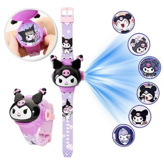 Đồng Hồ Chiếu Hình Kuromi,Labubu,Capybara , Cinamarol 3D Điện Tử Cho Bé Trai Bé Gái