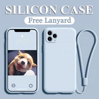 [Có Logo] Ốp Điện Thoại Silicon Mềm Có Dây Buộc Nhung Cho iPhone 16 15 14 13 12 11 Pro Max 8 7 6S Plus X XR XS Max + SE 2020 Vỏ Điện Thoại Chống Sốc Thân Thiện Với Da