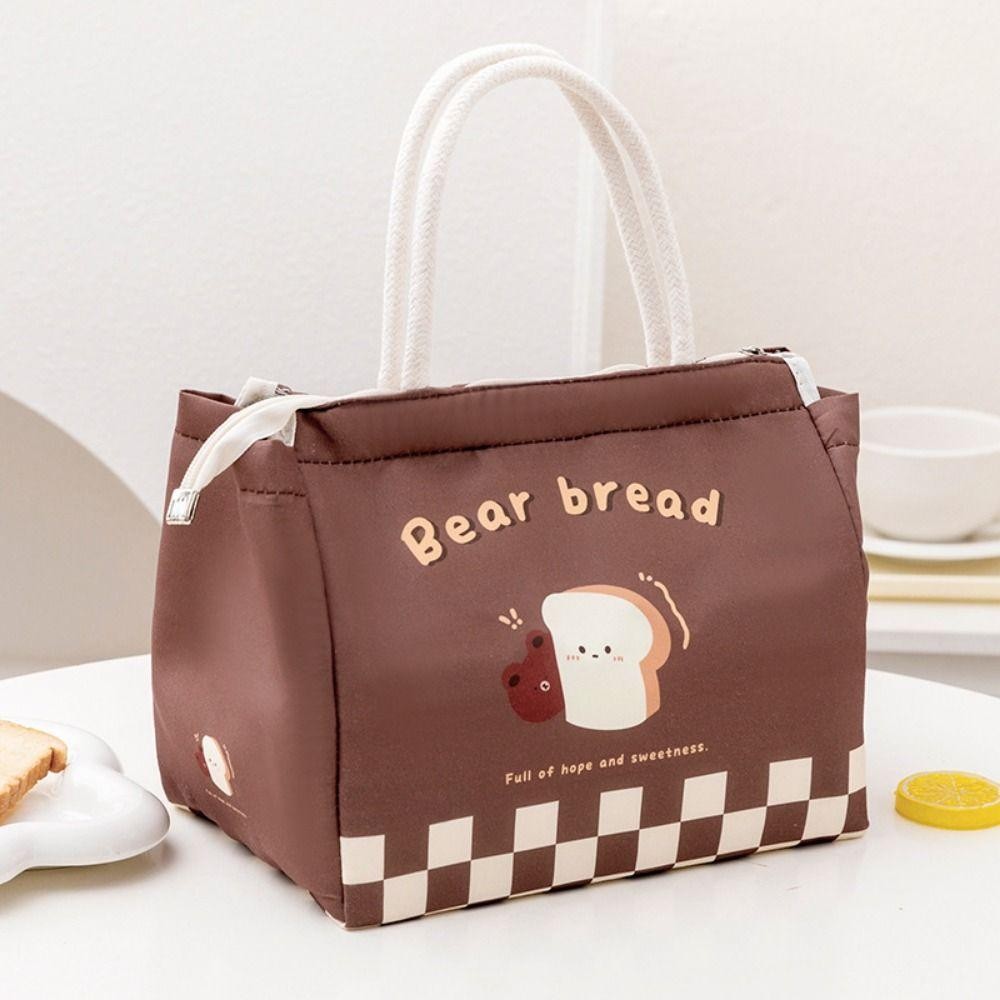 Túi cơm trưa giữ nhiệt SUNKISSD, hộp cơm lớn hoạt hình, túi tote đa năng Kawaii, túi bảo quản thực phẩm di động cho nữ, bé gái