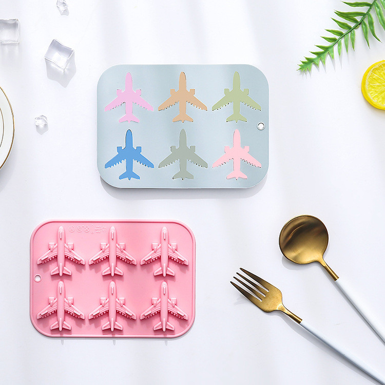 Máy bay mô hình 6 lỗ khuôn silicon fondant/socola/thạch cao/epoxy, dụng cụ nướng bánh DIY