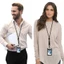 Dây ID YICA, Dây buộc huy hiệu Polyester kim loại màu trơn, Giá đỡ thẻ ID Dây đeo cổ có thể điều chỉnh Nam Nữ