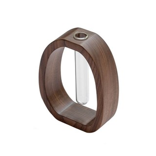 Mandyhome Walnut Hộ Gia Đình Bình Nhỏ Gỗ Chắc Chắn Thủy Tinh Trong Suốt Thủy Canh Hộp Đựng Hoa Thủy Canh Để Bàn Hoa Sắp Xếp Hoa Hoa Arr