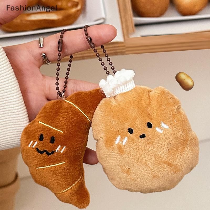 FashionAngel 1 Mặt Dây Chuyền Croissant Bánh Mì Búp Bê Nhồi Bông Móc Khóa Dễ Thương Cà Chua Sang Trọng Thực Phẩm Móc Khóa Cho Túi Trang Trí Chìa Khóa Ô Tô Phụ Kiện VN