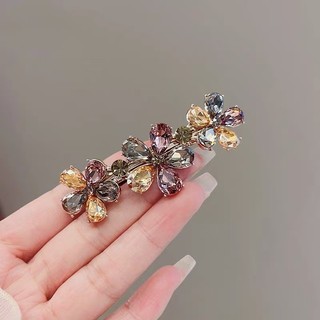 Mauropoli [Sẵn Sàng] Tính Khí Nữ Hàn Quốc Cao Cấp Pha Lê Kẹp Tóc Mẹ Phong Cách Nửa Tie Tóc Kim Cương Giả Mũ Đội Đầu Kẹp Tóc Đầu Sau Kẹp Mùa Xuân