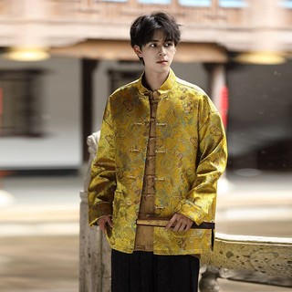 Phong Cách Trung Quốc Mới Retro Jacquard Nút Top Thu Cổ Đứng Tang Phù Hợp Với Áo Khoác Cải Tiến Hanfu Phong Cách Trung Hoa Mới Quần Áo Nam Phong Cách Trung Hoa Retro Jacquard Nút Top Mùa Thu Cổ Đứng Tang Phù Hợp Với Áo Khoác Cải Tiến Hanfu