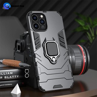 Ốp Giáp Chống Sốc Cho iPhone 16 15 14 13 12 Mini 11 Pro X Xr Xs Max 8 7 Plus Nhẫn Đứng Ốp lưng Silicon