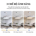 Quạt Trần Đèn Cánh Cụp , Quạt Trần Đèn LED Cánh Ẩn Điều Khiển Từ Xa, 6 Tốc Độ Gió, 3 Chế Độ Đèn — ảnh 2