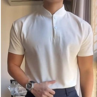 Áo thun nam ngắn tay Ruoshuai có ve áo cao cấp Áo thun ngắn tay thông thường