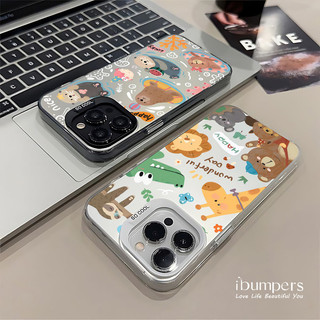 ibumpers Ốp Điện Thoại iPhone Họa Tiết Động Vật Vui Nhộn Dễ Thương Cho IPhone 16 15 14 12 13 11 Pro Max IP 7 8 Plus X XS XR Ốp Lưng IMD Cứng Và Nhẵn