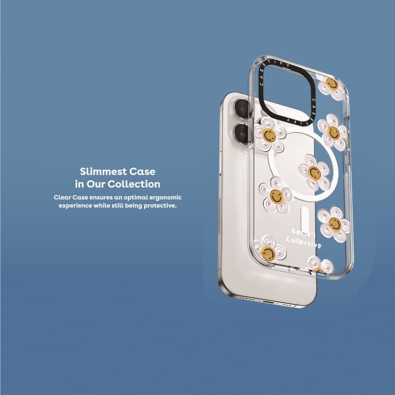 CASETiFY X Katie 's Collective Daisy Case Impact Clear Magnetic Hút Case cho iPhone 16 / 15 / 14 / 13 Pro Max | Mặt sau Acrylic bảo vệ quân sự với bao bì cao cấp