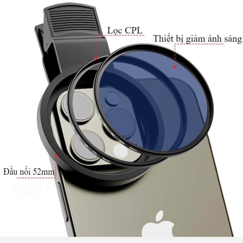 Bộ phân cực CPL 52mm,Bộ lọc ống kính máy ảnh cho điện thoại thông minh Máy ảnh,Giảm phản xạ ống kính