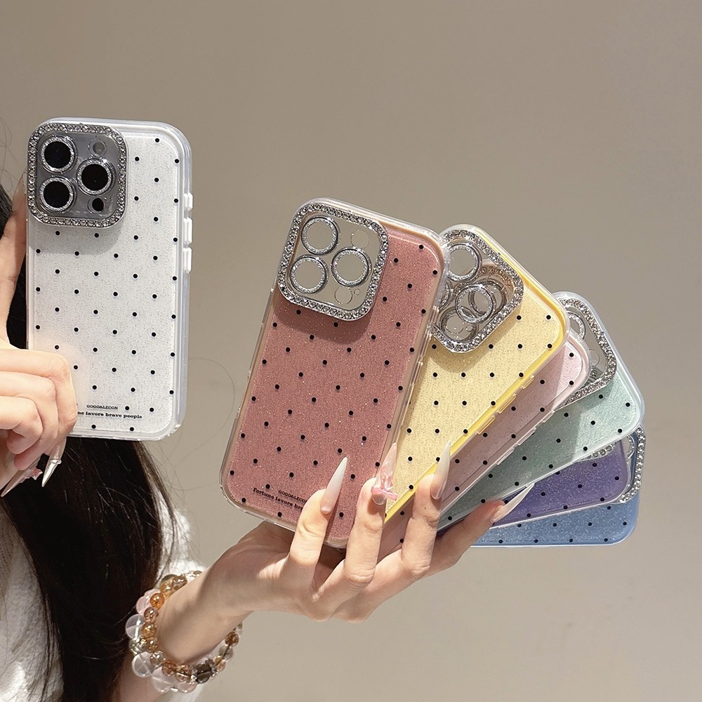 Ốp Điện Thoại Acrylic GLITTER Chấm Bi Cho iPhone 17ProMax 16Plus 15 14 13 12 11 Vỏ Bảo Vệ Chống Sốc