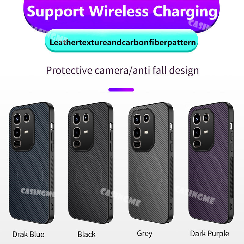 Dành Cho Infinix Note 50 Pro 4G 2025 Ốp Điện Thoại Từ Tính Họa Tiết Sợi Carbon Cho Infinix Note 50 X S Pro Pro Plus Note50 50X 50S 50Pro + 4G 5G 2025 Mặt Sau Da Bảo Vệ Chống Sốc C