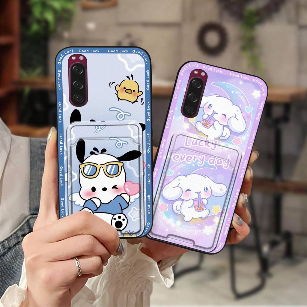Graffiti Ốp lưng Cho Sony Xperia 5 / XZ5 Tay Thẻ Khe Cắm Thẻ Vỏ Silicon TPU Dễ Thương Chống Va Đập Thiết Kế Thời Trang Túi Đựng Thẻ Chống Sốc Chống Thấm Nước Mềm Bền