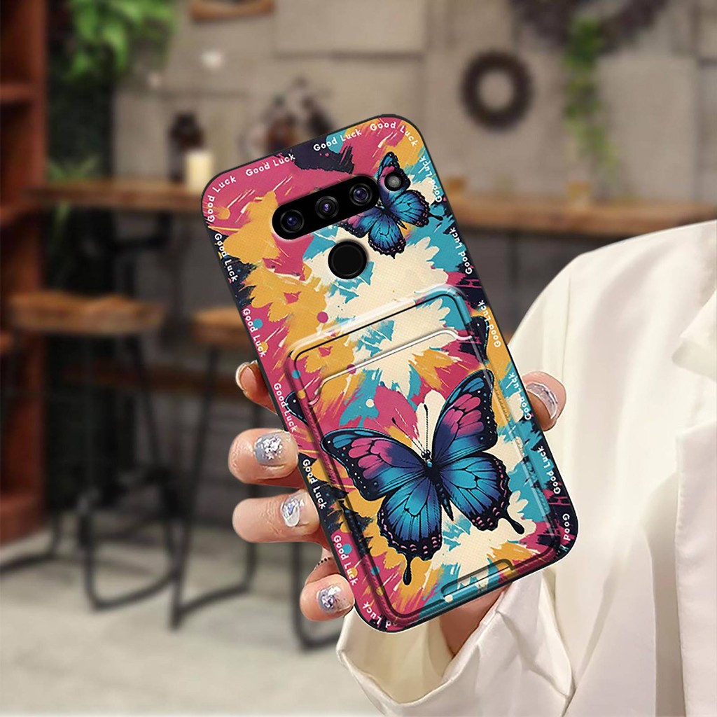 Ốp lưng TPU Cho LG V50 / V50 ThinQ Graffiti Hoạt Hình Bảo Vệ Khe Cắm Thẻ Dễ Thương Ốp Lưng Bọc Toàn Bộ Vỏ Mềm Chống Bụi Bẩn Silicon Chống Sốc Chống Thấm Nước