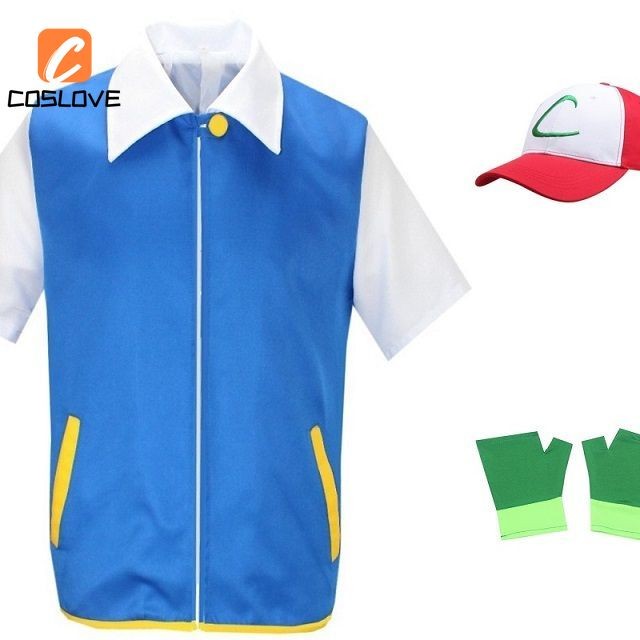 Anime Trò Chơi Pokemon Ash Ketchum Cosplay Quần Áo Trọn Bộ Trang Phục Trẻ Em Trang Phục Hóa Trang Đồng Phục Mùa Hè Hàng Ngày Tiệc Halloween