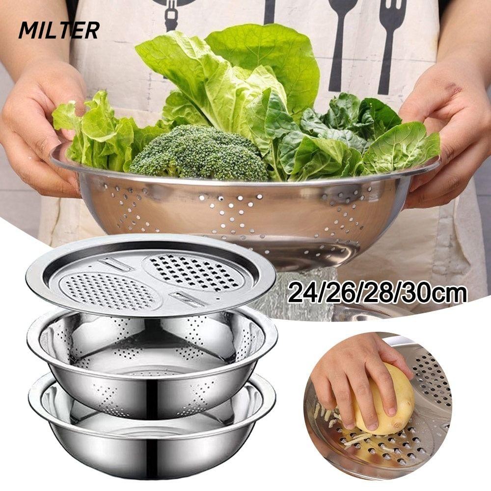 SỮA 3 Cái / bộ Chậu Rửa Rau Củ, Dung Tích Lớn Có Nắp Gọt Dụng Cụ Cắt ...