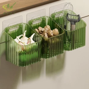 1 Cái Nhà Bếp Tỏi Gừng Và Hành Trong Suốt Giỏ Bảo Quản Treo Tường- Nhỏ Treo Tường Hộp Bảo Quản Giá Để Đồ VN