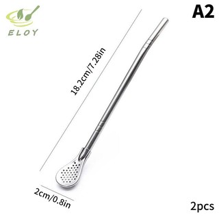 [ELOY] 2 Chiếc Ống Hút Lọc Có Thể Tháo Rời Ống Hút Thìa Trà Yerba Mate Ống Hút Dụng Cụ Uống Có Thể Tái Sử Dụng Thanh Phụ Kiện VN