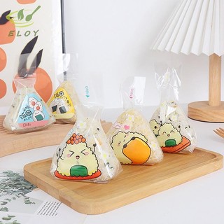 [MAO] 100 Chiếc Túi Đóng Gói Gạo Tam Giác Hoạt Hình Đáng Yêu Rong Biển Onigiri Sushi Làm Khuôn Dụng Cụ Bento Phụ Kiện VN