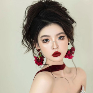 1 đôi bông tai tua rua hoa siêu cổ tích, bông tai thời trang và đa năng cho đầu xuân