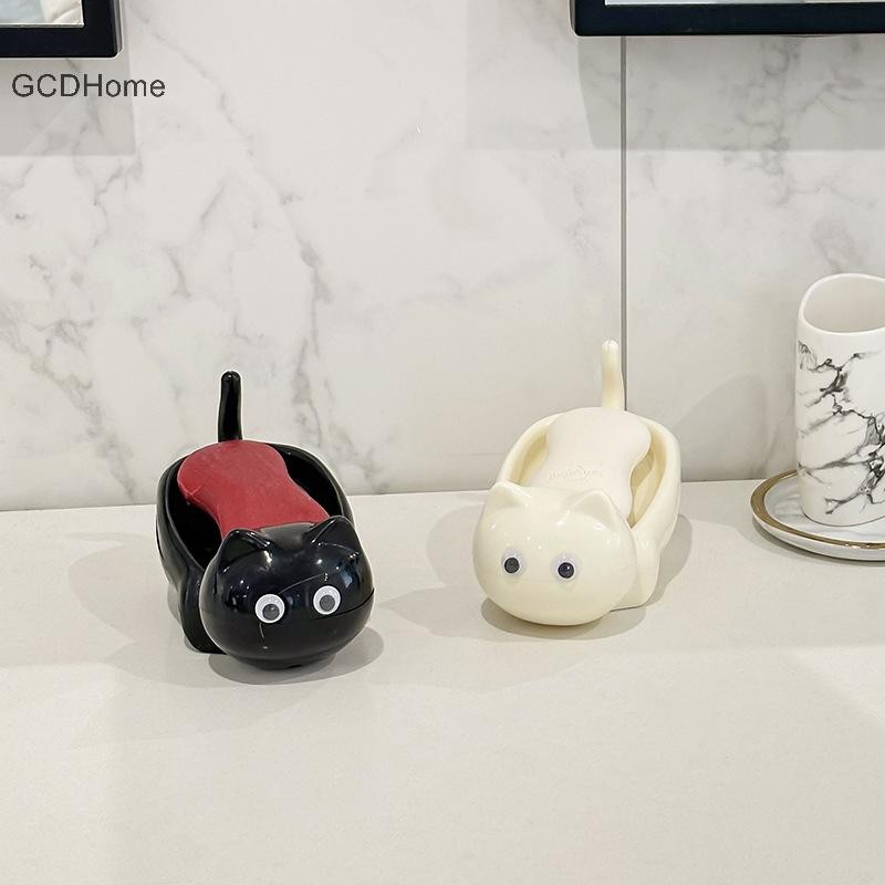 GCDHome Hộp xà phòng dễ thương có hệ thống thoát nước trang trí phòng tắm Phong cách hoạt hình HOT