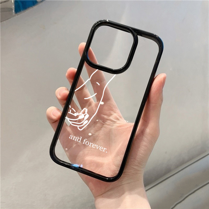 Dành Cho iPhone 11 16 14 15 12 13 Pro Max 16e 8 7 Plus XR X XS Max SE2020 2022 Cặp Đôi Cầm Tay Trong Suốt Silicon Chống Sốc