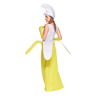Trang phục Halloween trái cây màu vàng với hiệu ứng đặc biệt, phù hợp cho các buổi tiệc và lễ hội