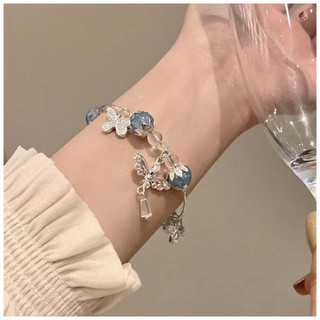 Vòng tay bướm phong cách Trung Quốc mới Dễ dàng kết hợp Vòng tay thủy tinh lấp lánh để kỷ niệm Quà tặng đính hôn sinh nhật