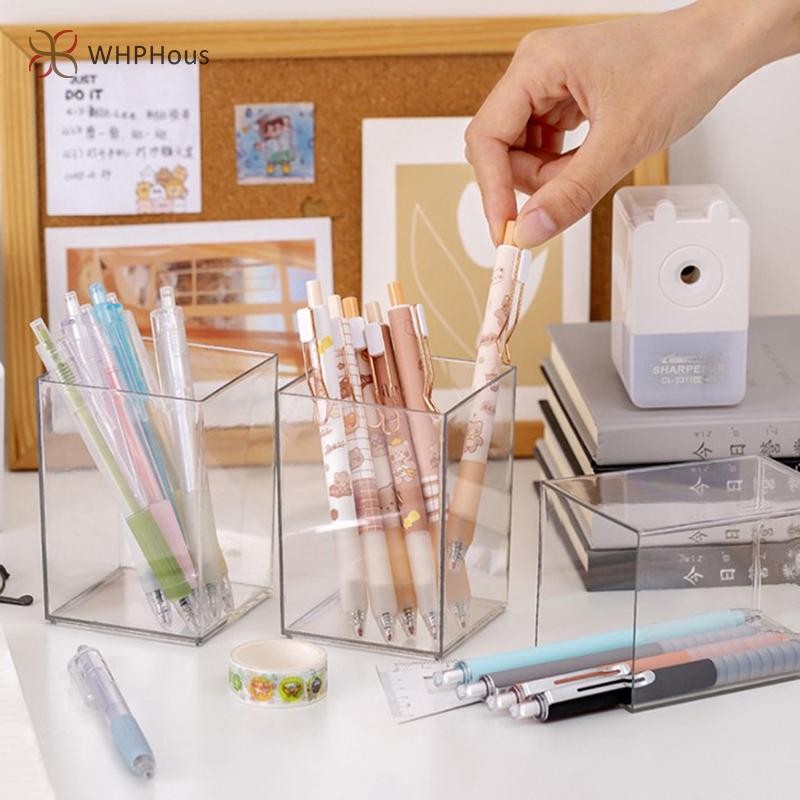 RUA Bút Hộp Đựng Acrylic Chắc Chắn al Máy Tính Để Bàn Cọ Trang Điểm Đựng Bút Chì Hộp Đựng Đồ Gia Đình Bút Tổ Chức Nồi Mới